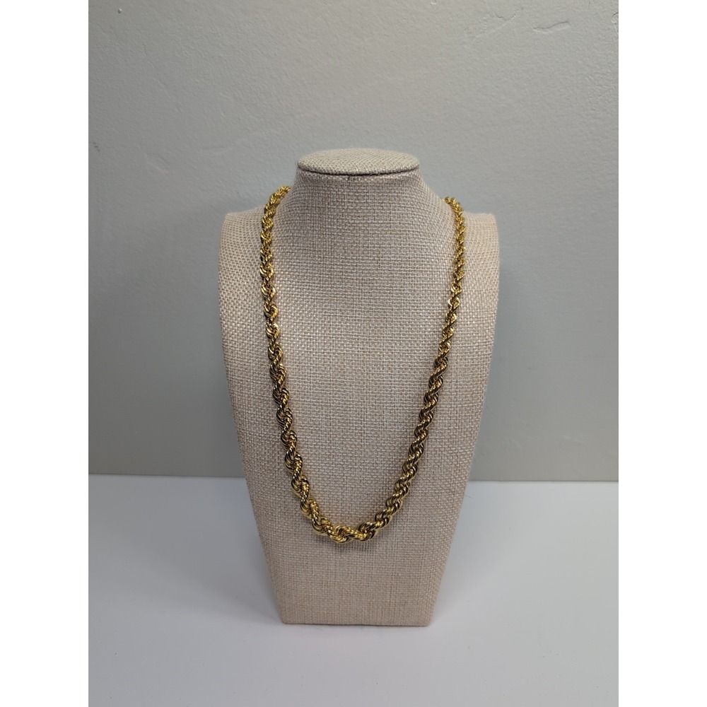 Vintage Monet Necklace 30" Rope Chain Chunky Gold tone‎